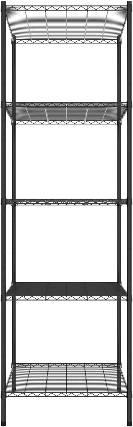 Commercial NSF Listed Black Epoxy Stationary Wire Shelving Kit 30" x 36" x 96", with 5 Shelves Perfect for Warehouse, Walk-in Refrigerator, Freezer, Grocery Store, Restaurant, Dishroom