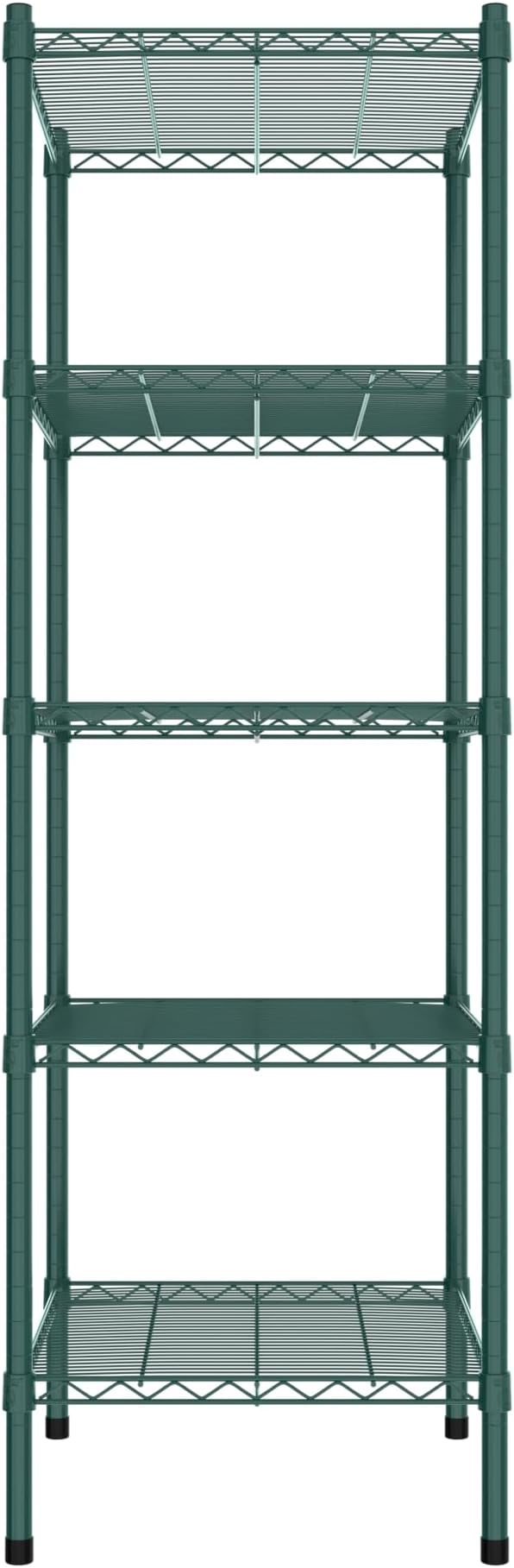 Commercial NSF Listed Green Epoxy Stationary Wire Shelving Kit 21" x 24" x 64", with 5 Shelves Perfect for Warehouse, Walk-in Refrigerator, Freezer, Grocery Store, Restaurant, Dishroom