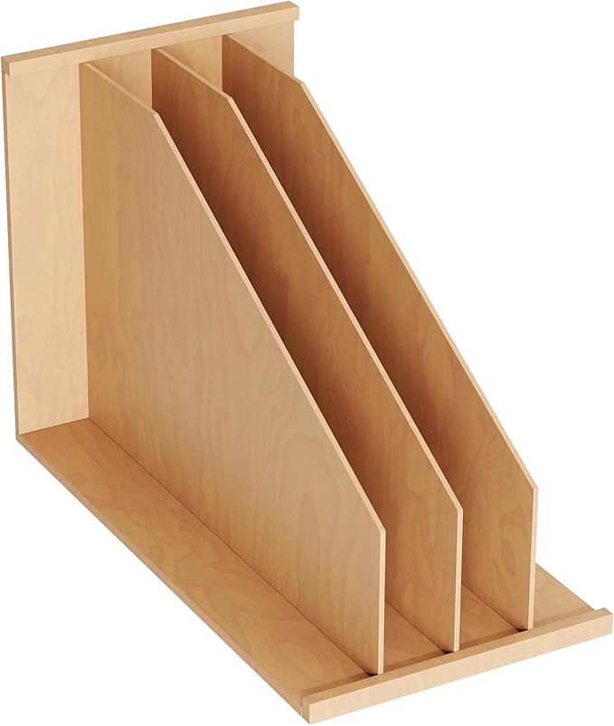 Dowell 4007 TD3 Wooden Vertical Tray Divider Organizer for Base 15" Cabinets - Kitchen Storage & Organization Accessories