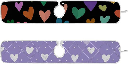 2 PCS Kitchen Sink Splash Guard 30 Inch Faucet Mat for Kitchen Sink Bathroom Sink Faucet Absorbing Drip Drain Mat Pad Microfiber Soft Washable Valentine Purple Colorful Hearts