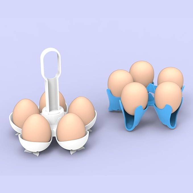 Asltw Dolphin Boiled Egg Holder – 3-in-1 Cooker, Server & Fridge Tray for Soft/Hard Eggs, BPA-Free, Cute Kitchen Gift for Kids & Families (White)
