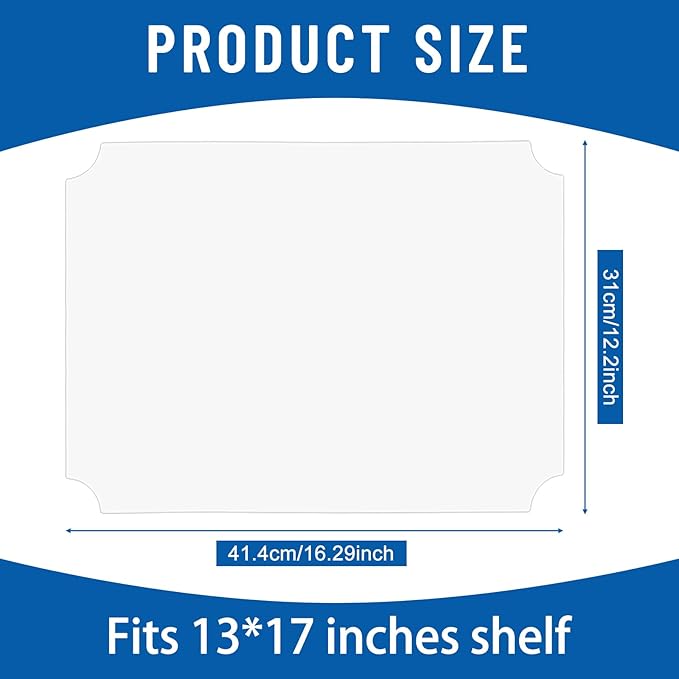 Frienda Set of 10 Wire Shelf Liner 16.9 x 12.8 Inch Heavy Duty Shelf Liners Packed Flat for Wire Shelving, Waterproof Non Adhesive Plastic Mat for Metal Rack Kitchen Shelves, Shoe Rack