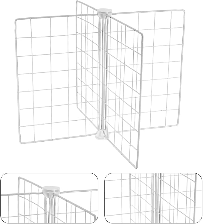 Freezer Separator Divider Wire Rack, 4-compartment Iron Wire Fridge Partition Organizer, 41x41x32cm Metal Storage Basket for Refrigerator and Deep Freezer Organization