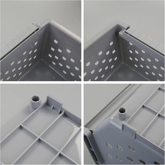 Stackable Storage Bins for Pantry Organizers and Storage 3 Pack, Pantry Storage Basket for Office, Garage, Kitchen and Home Organization (Grey)