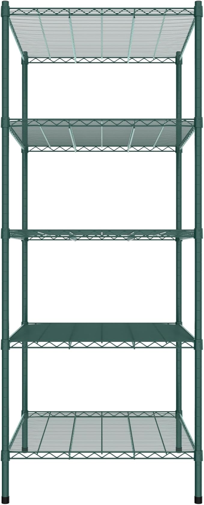 Commercial NSF Listed Green Epoxy Stationary Wire Shelving Kit 30" x 36" x 74", with 5 Shelves Perfect for Warehouse, Walk-in Refrigerator, Freezer, Grocery Store, Restaurant, Dishroom
