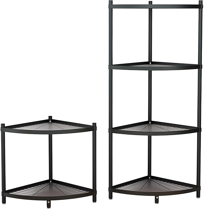 6-Tier Kitchen Corner Shelf Triangular Corner Pot Rack Storage Shelf Multi-tier,Carbon Steel Cookware Stand Home Storage Organizer Holder for Pans Pots and Kettles