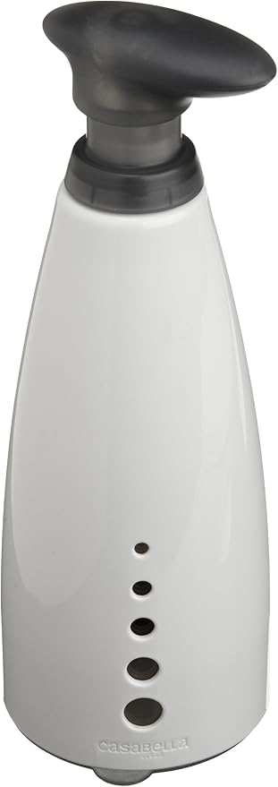 Casabella Sink Sider Multipurpose 14-oz. Soap Pump Bottle with Soap Filling Funnel, Gray/White