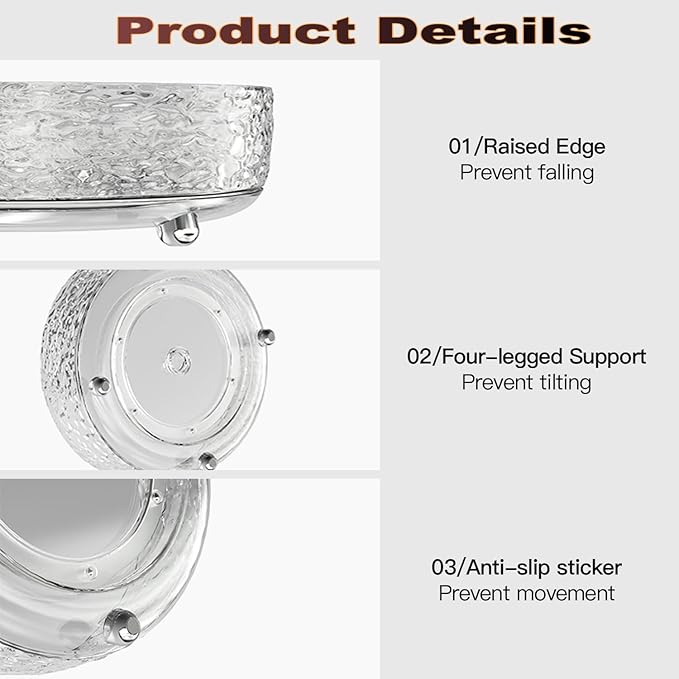 CHIRISEN 360° Rotating Makeup Organizer Perfume Lazy Susan Trunable Cosmetics Organizers for Vanity, Spinning Skincare Storage for Dresser and Bathroom Countertop (Clear)