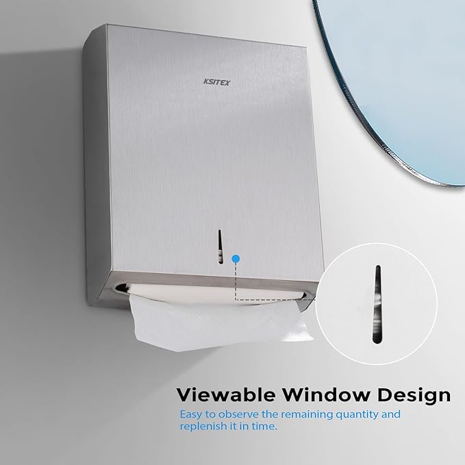 Paper Towel Holder Dispenser Wall Mount 2PCS, Stainless Steel Paper Towel Dispenser, Toilet Paper Napkin Holder, C Fold Multifold Trifold Paper Towel Dispenser, Hand Towel Dispenser for Commercial