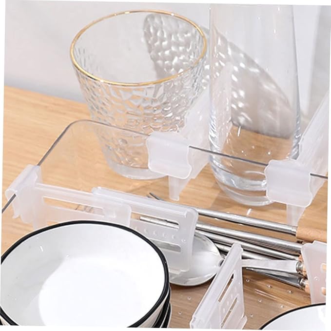 8pcs Refrigerator Side Door Dividers Fridge Organizers Telescopic Bins