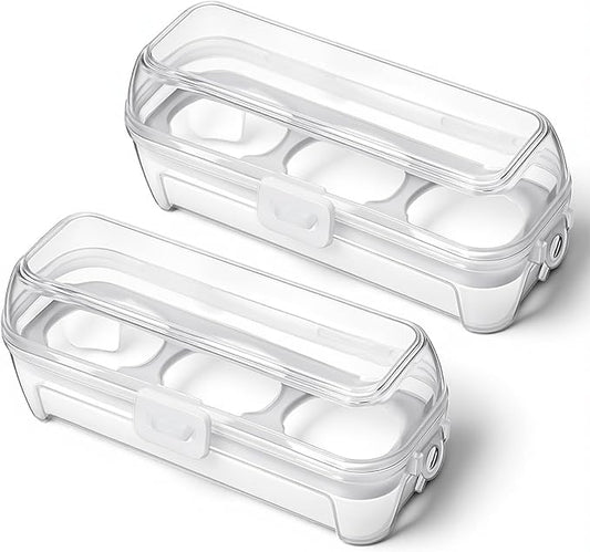 2 PCS Camping Egg Container Boiled Egg Carrier Camping Eggs Carrier Container Hard Eggs Storage Bag Case for Outdoor, Hiking, Kitchen, Refrigerator, Trekking