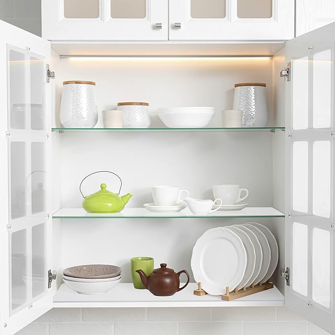 TaoBary Wire Shelf Liner Pantry Shelving Wire Shelf Cover for Shelves, Transparent Plastic Shelves Prevent Spills in Closet, Cabinet Drawer, Kitchen(16Inch x 32.8Ft,Clear)