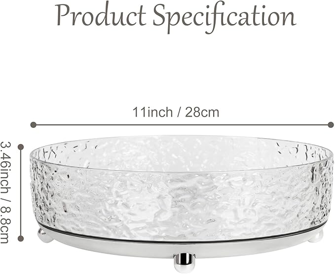 360° Rotating Makeup Organizer, 11'' Lazy Susan Perfume Organizer Tray, Spinning Skincare Cosmetics Storage Organizer for Vanity, Dresser and Bathroom Countertop (Clear)