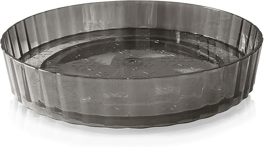 BOROLA 8.3" Rotating Spice Rack Organizer 360° Spinning Turntable for Kitchen Cabinet, Transparent Lazy Susan Tray for Countertop, Pantry, Bathroom Vanity Storage Organization(Translucent Gray)