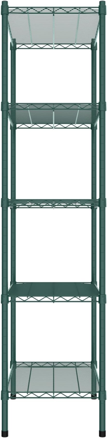 Commercial NSF Listed Green Epoxy Stationary Wire Shelving Kit 18" x 30" x 74", with 5 Shelves Perfect for Warehouse, Walk-in Refrigerator, Freezer, Grocery Store, Restaurant, Dishroom