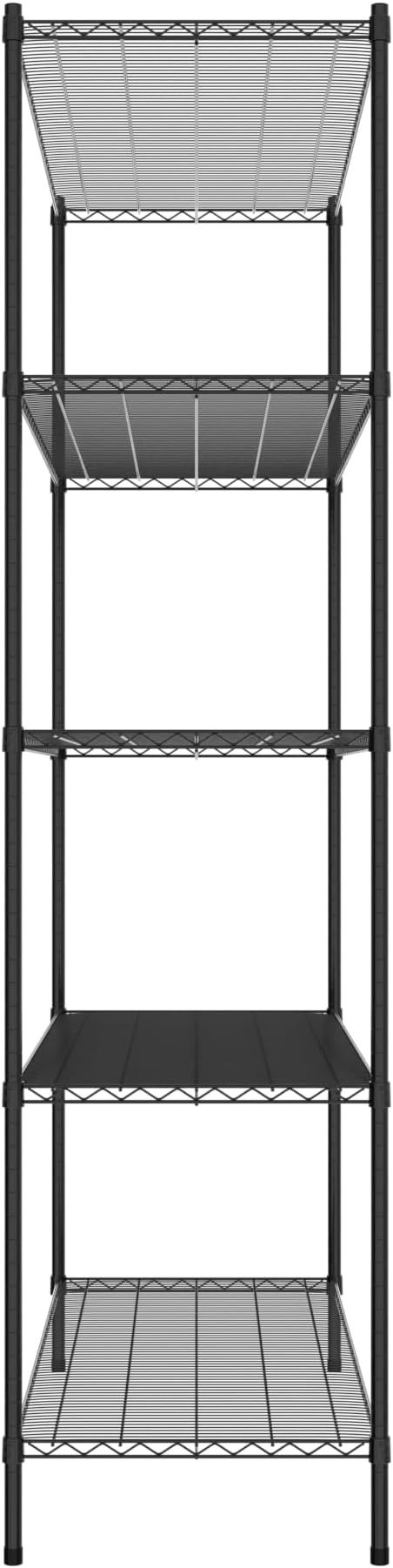 Commercial NSF Listed Black Epoxy Stationary Wire Shelving Kit 24" x 60" x 96", with 5 Shelves Perfect for Warehouse, Walk-in Refrigerator, Freezer, Grocery Store, Restaurant, Dishroom