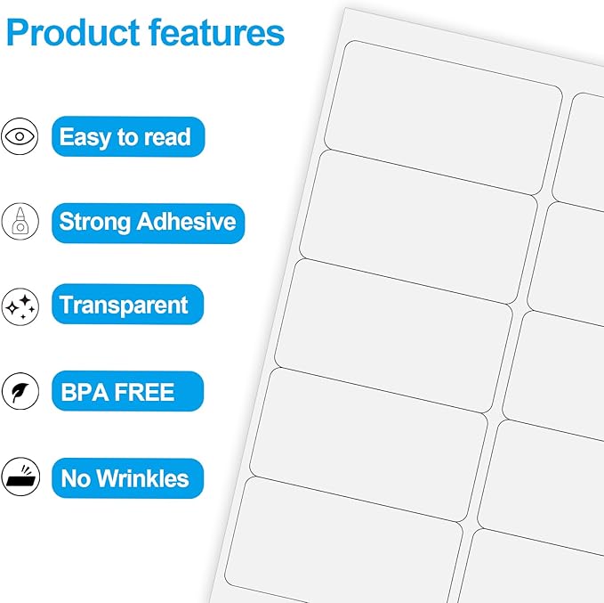 YEGAWEN Transparent Stickers Labels - 2" x 4" Clear Address Labels Mailing Stickers for Laser/Inkjet Printer 8.5"×11"- 20 Sheet