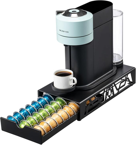 Rice rat Nespresso Pod Holder Pod Drawer Cabinet Pod Storage Rack For Counter，Black (30 Pods)