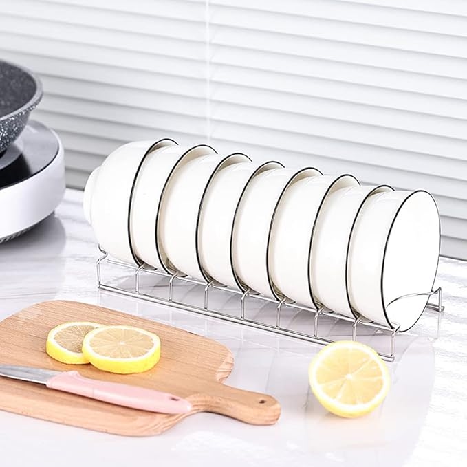 Small Bowl Drainer,Stainless Steel Bowl Drying Rack for Kitchen Counter Organizer Storage, Storage Shelf, Chrome (2 Bowl Racks)