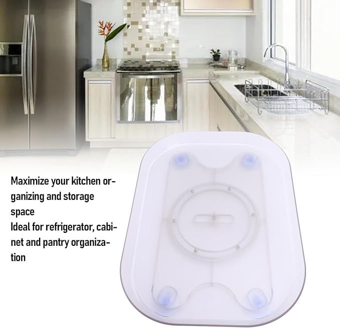 Refrigerator Lazy Turntable Organizer Square Clear Acrylic PET Rotating Fridge Tray for Kitchen Table Top Cabinet Pantry