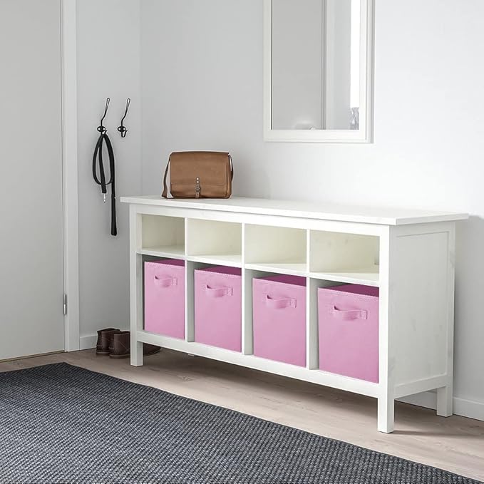 ShellKingdom Foldable Fabric Storage Cubes and Cloth Organizer Drawer for Closet and Toys, 2 Pack (Pink)