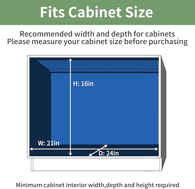 ROOMTEC Pull Out Cabinet Organizer (19½"W x 21½"D),2 Tier Pull Out Storage Shelf Drawer Basket,Sliding Shelves for Base Cabinet Organization in Kitchen, Bathroom, Pantry
