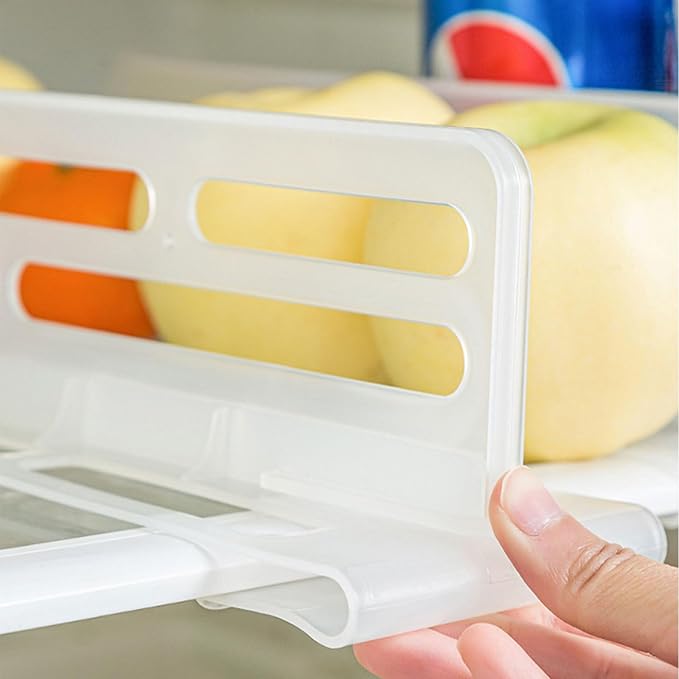 Adjustable Refrigerator Divider Shelf Organizer Clear Storage Board for Kitchen Fridge and Freezer Space Saving and Neat Organization