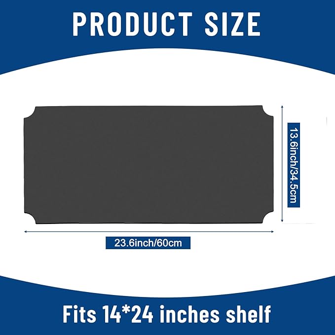 Frienda Set of 10 Wire Shelf Liner 14 x 24 Inch Heavy Duty Shelf Liners Packed Flat for Wire Shelving, Waterproof Non Adhesive Plastic Mat for Metal Rack Kitchen Shelves, Shoe Rack(14 x 24 Inch,Gray)