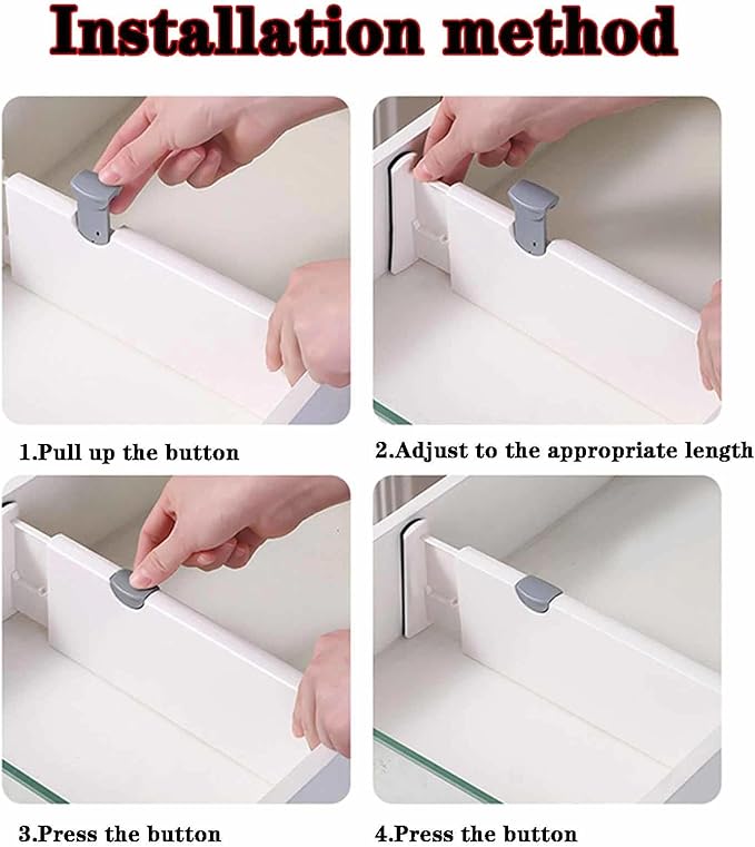 12 Pcs Drawer Dividers for Clothes, 3.94" High 11.05"-17.32" Adjustable Expandable Dresser Drawer Organizer, Clear Plastic Separators for Dresser, Baby Clothing, Underwear, Cosmetic