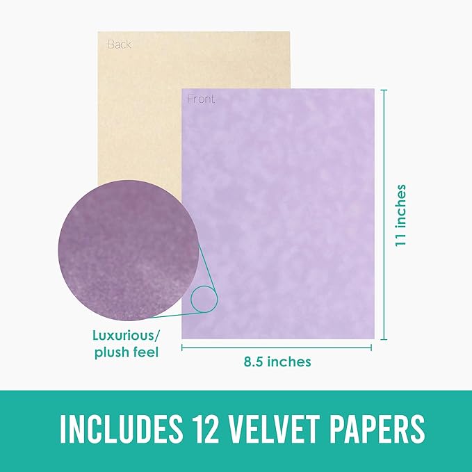S.E.I Lavender Velvet Paper, Felt Fabric For Drawer and Jewelry Box Liner, 8.5" x 11" - 12 Sheets