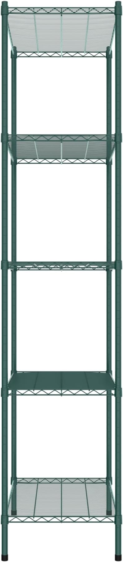 Commercial NSF Listed Green Epoxy Stationary Wire Shelving Kit 21" x 36" x 96", with 5 Shelves Perfect for Warehouse, Walk-in Refrigerator, Freezer, Grocery Store, Restaurant, Dishroom