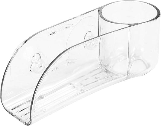 Spectrum 10950 Royo Suction Sink Sponge Center & Scrub Brush Holder, For Organization of Kitchen Tools and Storage, Clear