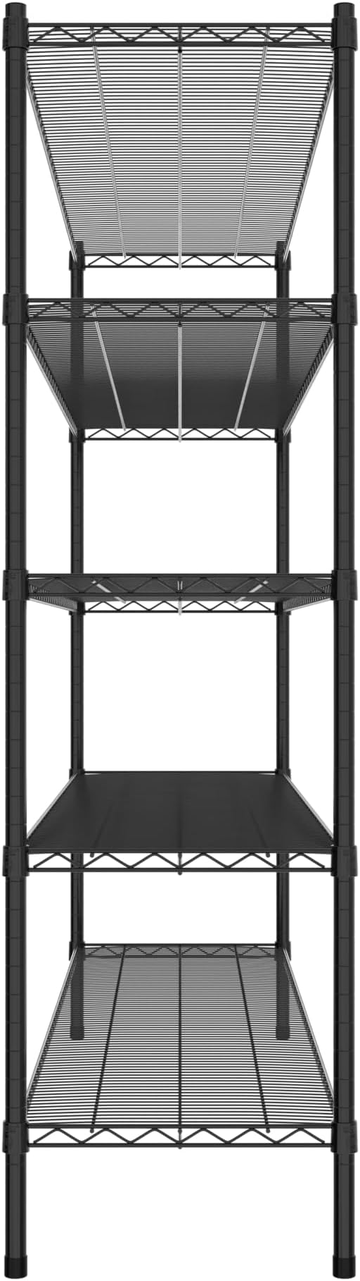 Commercial NSF Listed Black Epoxy Stationary Wire Shelving Kit 18" x 72" x 64", with 5 Shelves Perfect for Warehouse, Walk-in Refrigerator, Freezer, Grocery Store, Restaurant, Dishroom