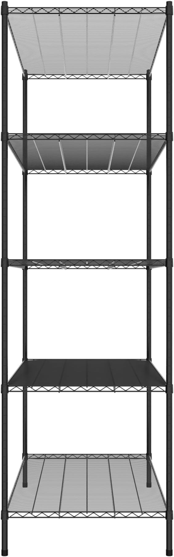Commercial NSF Listed Black Epoxy Stationary Wire Shelving Kit 30" x 60" x 96", with 5 Shelves Perfect for Warehouse, Walk-in Refrigerator, Freezer, Grocery Store, Restaurant, Dishroom