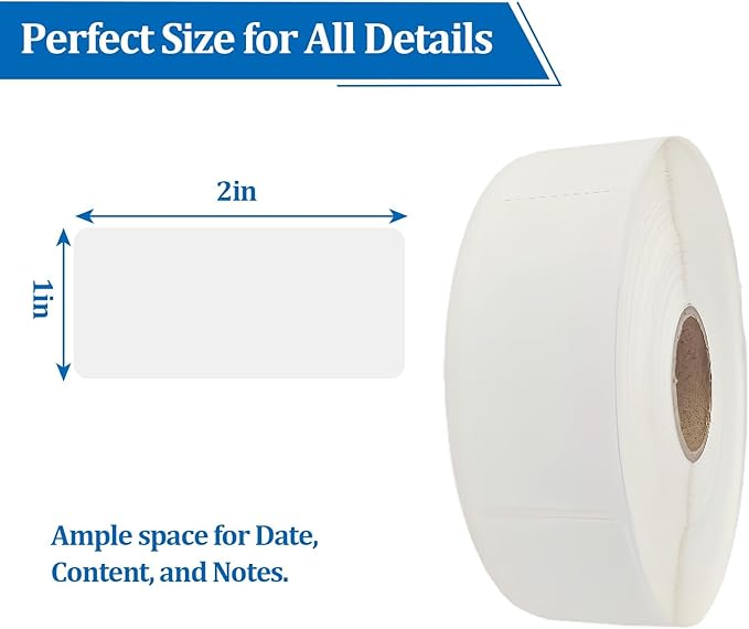 500 Pack Blank Removable Freezer Labels Food Labels for Containers, Pantry Organization Waterproof, Write-On Freezer Labels for Kitchen, Restaurant & Grocery （1 * 2 Inch）