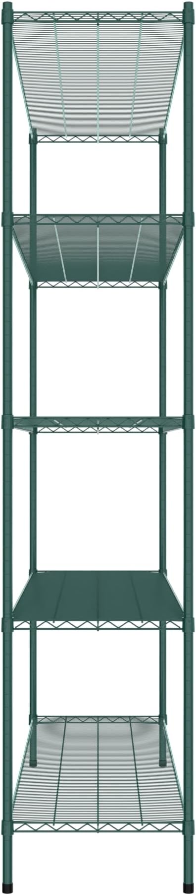 Commercial NSF Listed Green Epoxy Stationary Wire Shelving Kit 21" x 72" x 96", with 5 Shelves Perfect for Warehouse, Walk-in Refrigerator, Freezer, Grocery Store, Restaurant, Dishroom