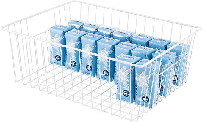 Y.Z.Bros 16inch Upright Freezer Organizer Baskets for 13-14,16-21 cu.ft Standup Freezer, Settle freezer chaos and reduce food waste effectively, Durable, Fully Use Space, Improve Air Circulate,Pack 6