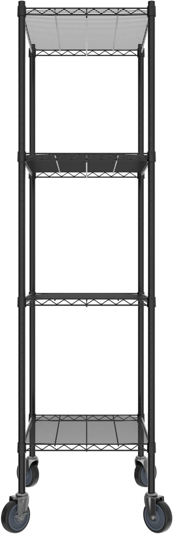 Commercial NSF Listed Black Epoxy Mobile Wire Shelving Kit 21" x 30" x 80", with 4 Shelves Perfect for Warehouse, Walk-in Refrigerator, Freezer, Grocery Store, Restaurant, Dishroom
