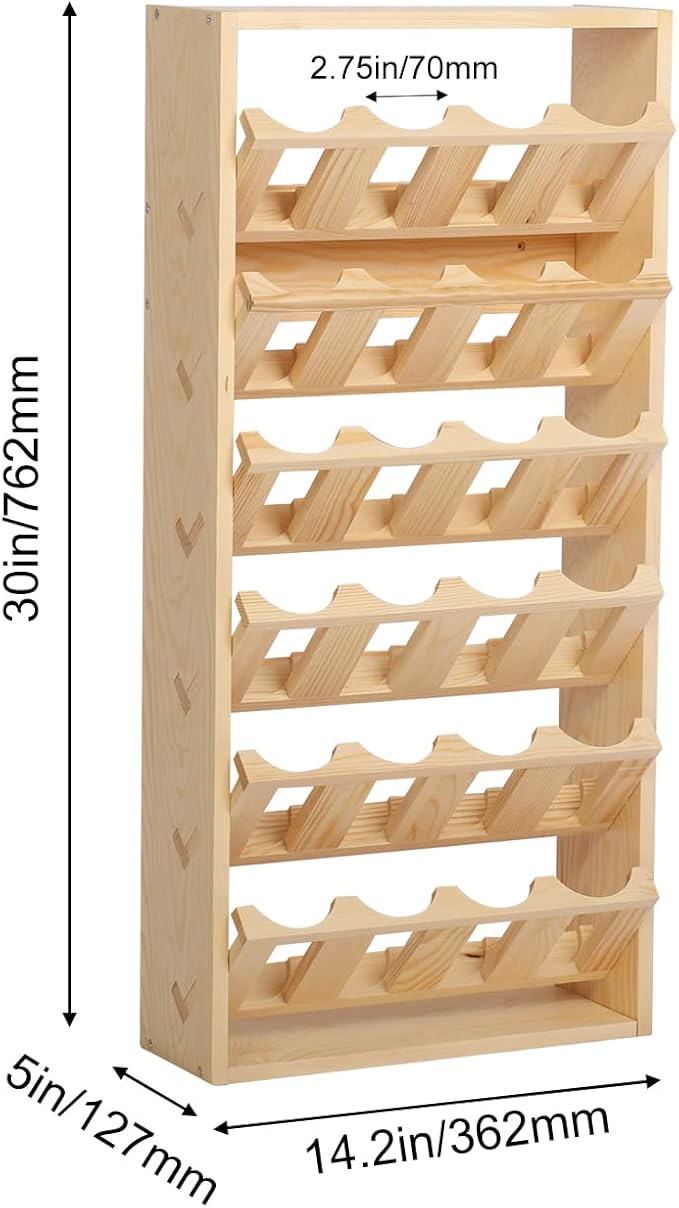MYOYAY 6-Tier 24 Holes Spray Paint Can Storage Holder Organizer Can Rack Wall Mount Spray Bottle Can Holder for Garage and Craft Workroom 14.2" L x 5" W x 30" H