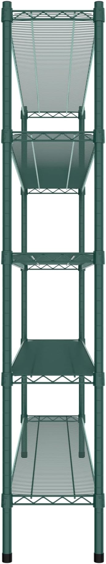 Commercial NSF Listed Green Epoxy Stationary Wire Shelving Kit 12" x 72" x 64", with 5 Shelves Perfect for Warehouse, Walk-in Refrigerator, Freezer, Grocery Store, Restaurant, Dishroom