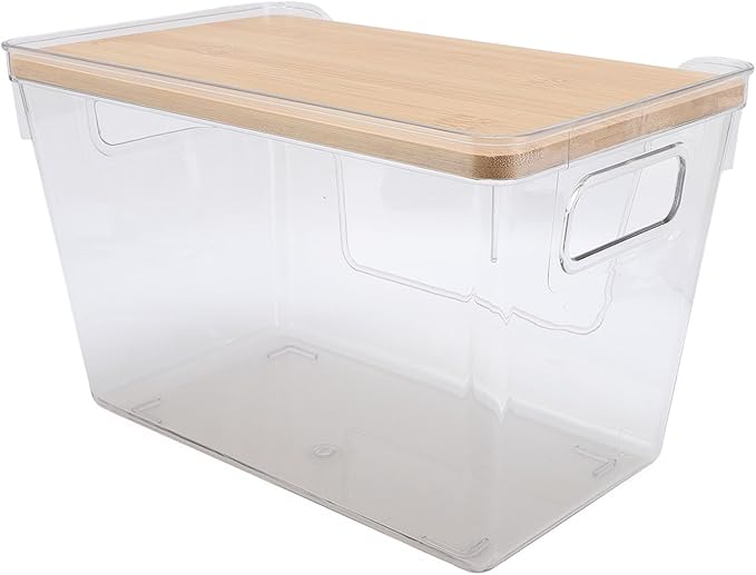 Yinhing 2Pcs Pantry Bin Multifunctional Clear Food Storage Container With Lid Ideal Kitchen Countertop for Efficient Organization and Easy Access To Food Items