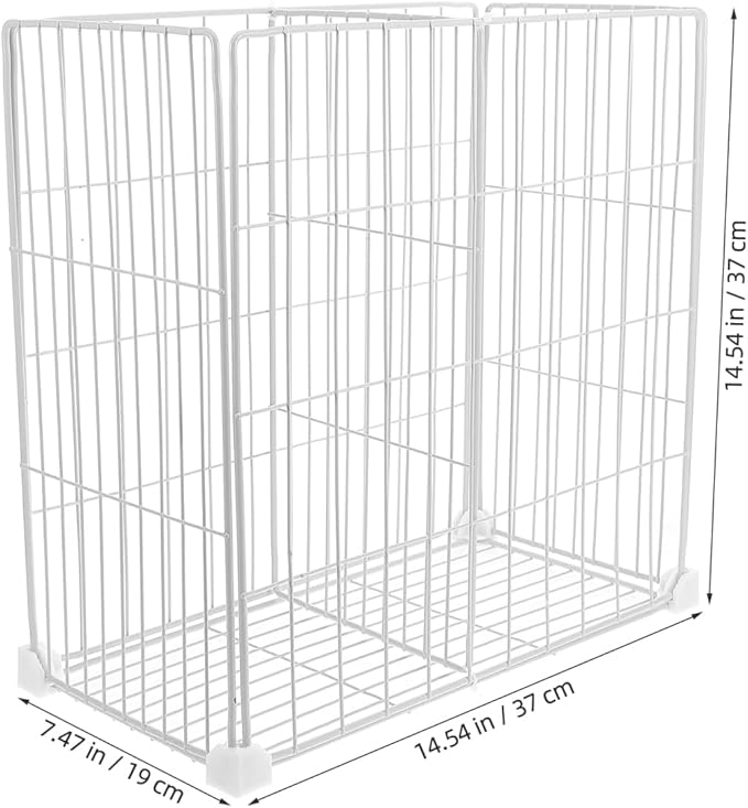 Freezer Partition Rack with Bottom Storage Basket Wire Storage Organizer for Refrigerator and Deep Freezer 14.57 X 14.57 X 7.48 Inches Space-Saving Kitchen and Pantry Solution