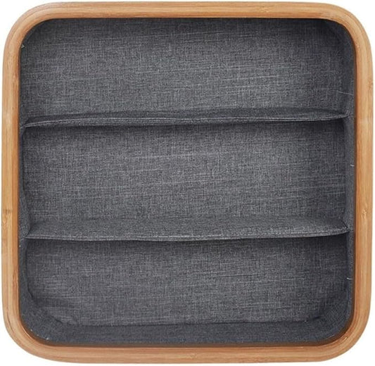 Drawer Organizer Storage Box Cotton Linen Fabric Container for Wardrobe Closet Organization Home Storage Solution Foldable Box for Clothes Underwear Pants(3)