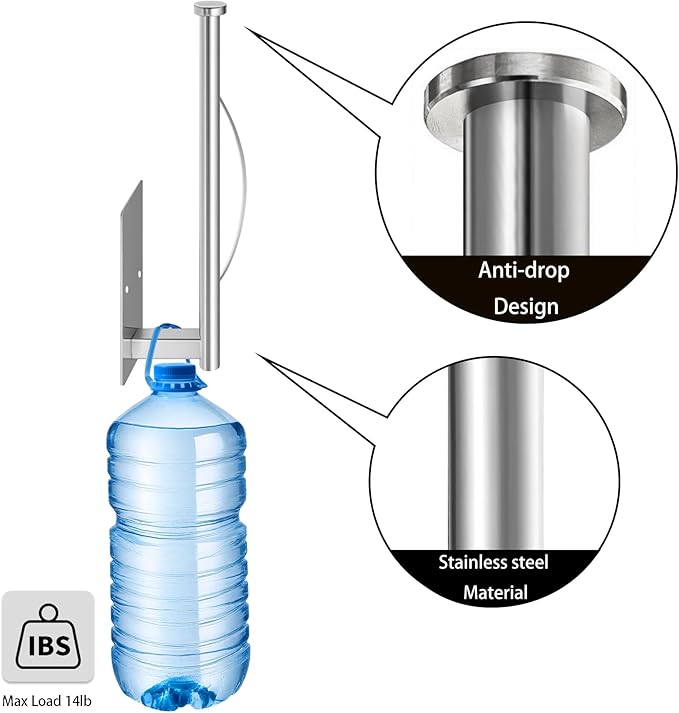 Paper Towel Holder Under Cabinet, Single Hand Operable Tearing Off Paper Towels with Damping Effect, Both Available in Adhesive and Screws, Stainless Steel (Silver)