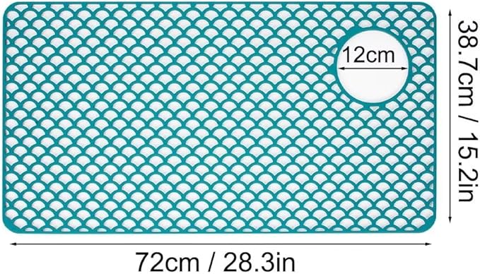 SEEK RARE Kitchen Sink Mat 28.3 x 15.2in Silicone Sink Mat Non Slip Sink Protector for Farmhouse Kitchen Green B
