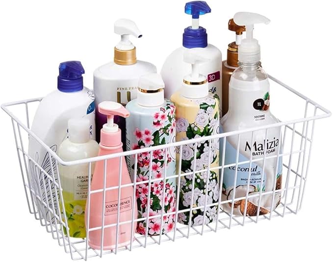 blitzlabs Wire Storage Basket Freezer Organizer Bins Metal Wire Baskets Organizer Storage Baskets for Kitchen, Cabinets, Pantry, Freezer, BathroomSet of 3