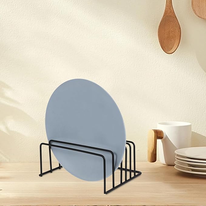 SUPVOX 2pcs Kitchen Storage Rack for Cabinet – Metal Pan Lid Rack and Vertical Plate Organizer Stand with Cutting Board Holder, Multi-functional Kitchen Organizer for Pot Covers and Dish