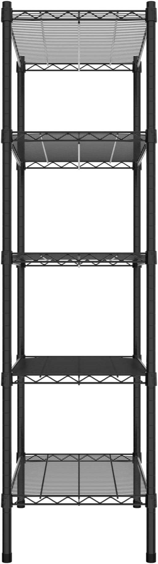 Commercial NSF Listed Black Epoxy Stationary Wire Shelving Kit 18" x 30" x 64", with 5 Shelves Perfect for Warehouse, Walk-in Refrigerator, Freezer, Grocery Store, Restaurant, Dishroom