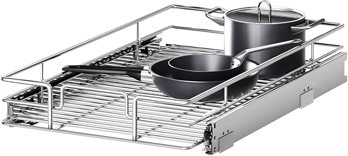 Pull Out Cabinet Organizer 13½" W x 21½" D, Heavy Duty Cabinet Pull Out Shelves, Slide Out Drawers Organization for Kitchen Cabinets Bathroom