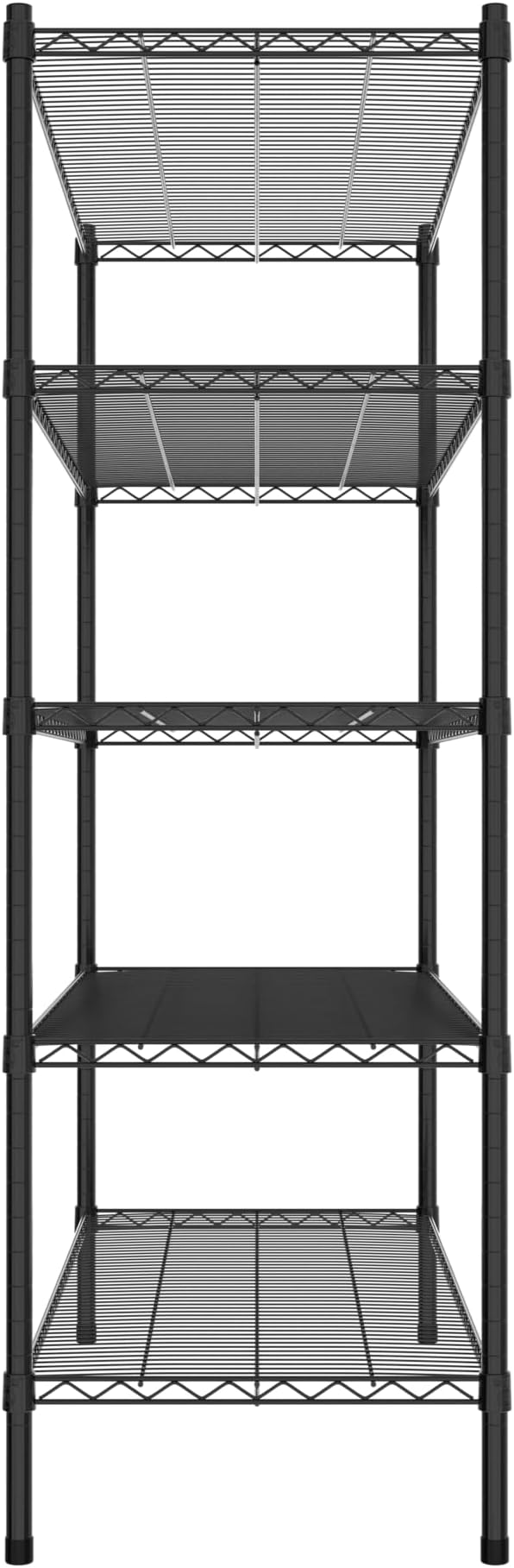 Commercial NSF Listed Black Epoxy Stationary Wire Shelving Kit 21" x 48" x 64", with 5 Shelves Perfect for Warehouse, Walk-in Refrigerator, Freezer, Grocery Store, Restaurant, Dishroom